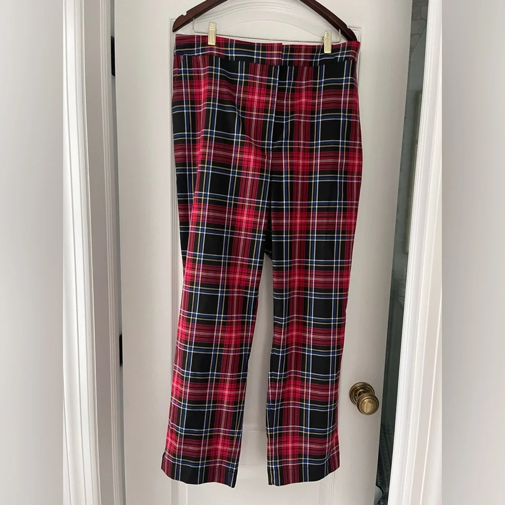 Draper James RSVP Plaid Tartan Ankle Pants Size XXL Christmas Holiday - Picture 2 of 6